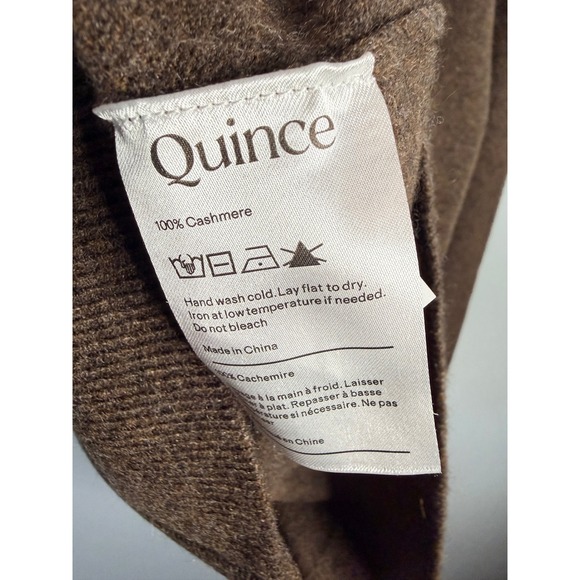 Quince Mongolian Cashmere Full-Zip Hoodie Medium Brown NWT - Picture 4 of 7